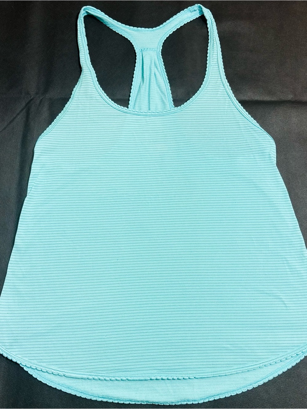 Y2K Lululemon Blue/White Stripped Razor Back Athletic Tank Flowy Size 4 Small